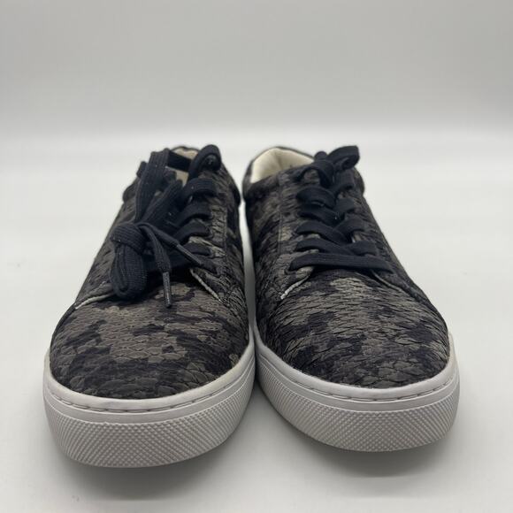 Isaac Mizrahi Live! SOHO Quilted Camo Printed Lace-Up Sneakers Size 10 M Grey - Picture 6 of 10
